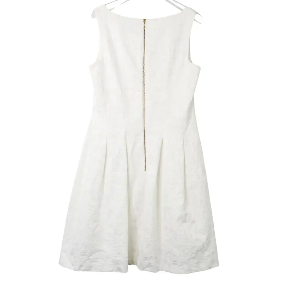 Just Taylor White Jacquard A-Line Lace Mini Dress Size 6 Small